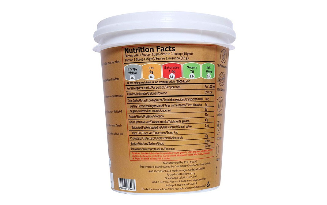 Fitjars Six Nutri California Almond Butter, Smooth Unsalted   Tub  1 kilogram